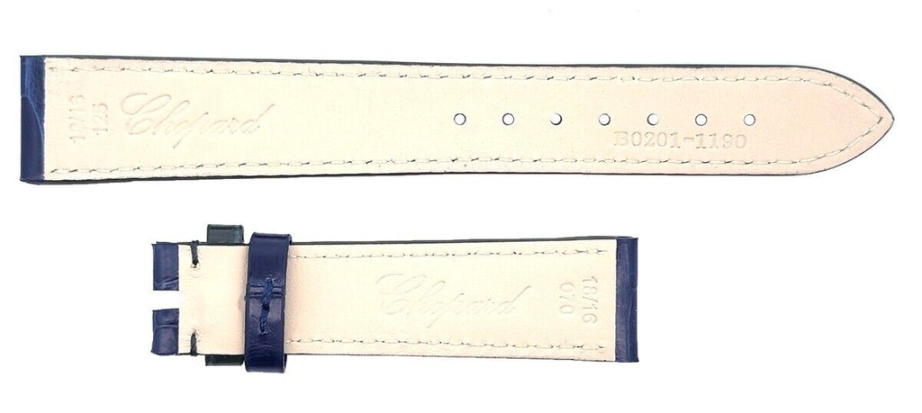 Chopard 18mm x 16mm Navy Blue Alligator Women's Watch Band Strap 125/70