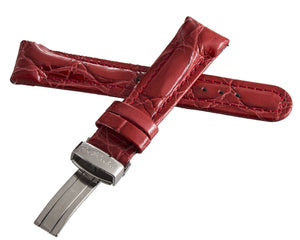 Joe Rodeo 20mm Red Leather Watch Band Strap With Silver Tone Buckle