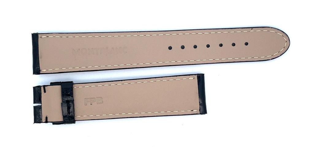 Montblanc Men's 19mm x 17mm Black Alligator Leather Watch Band FPB
