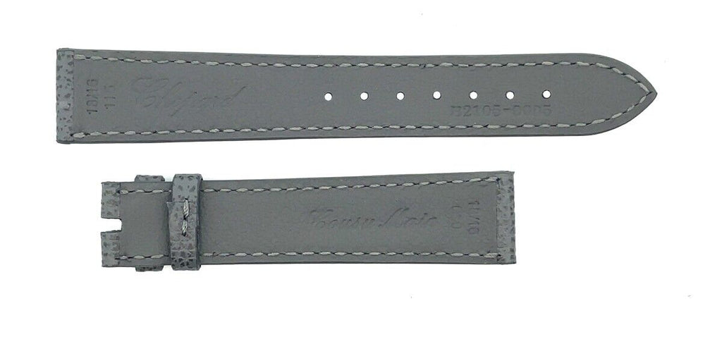 Chopard 18mm x 16mm Men's Grey Genuine Leather Watch Band Strap B2105-0005