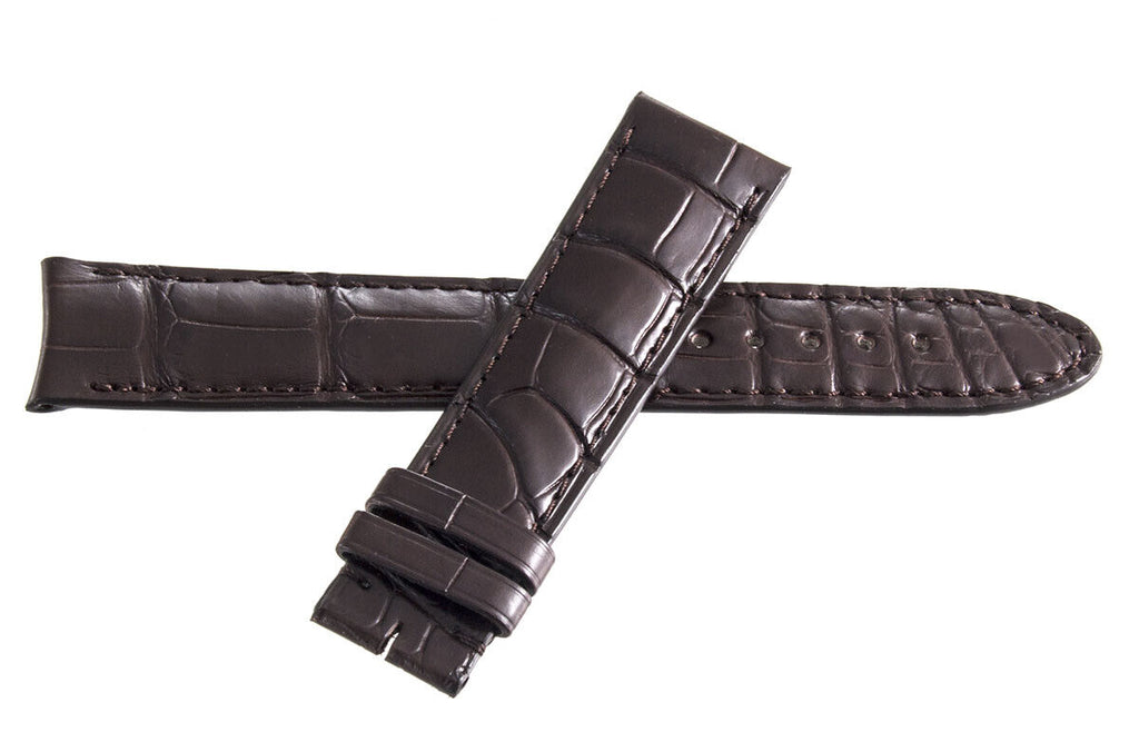 Montblanc 19mm x 17mm Dark Brown Alligator Leather Watch Band Strap FUE