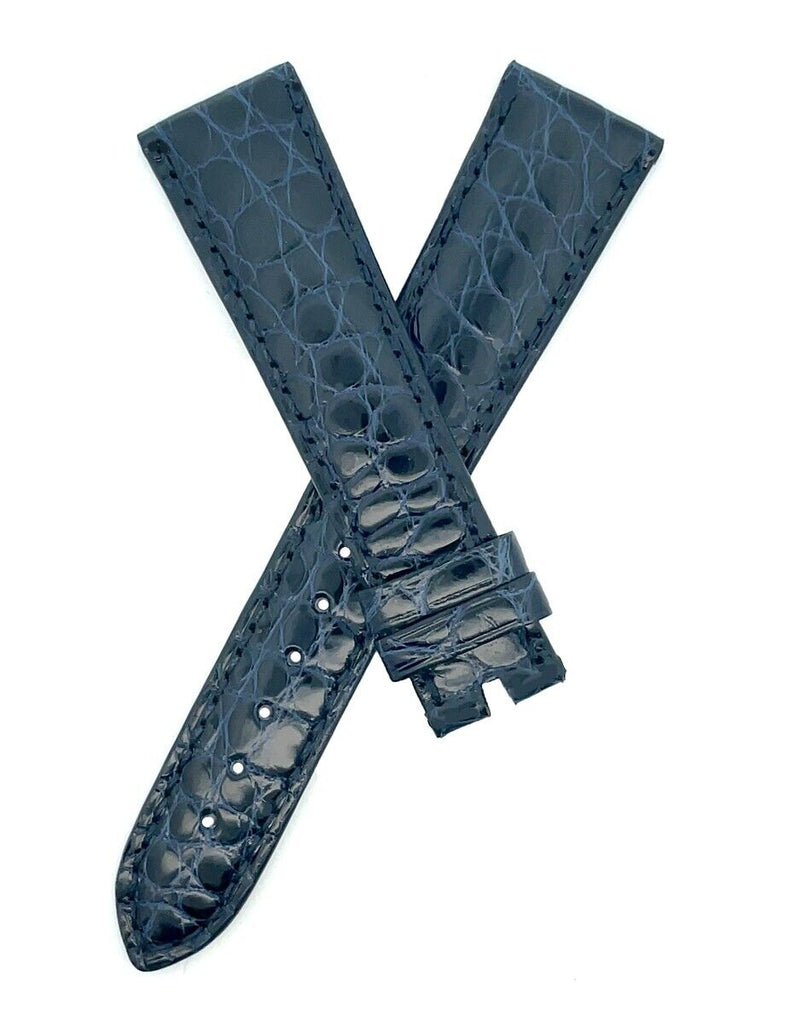 Chopard 20mm x 16mm Dark Navy Blue Alligator Men's Watch Band Strap 115/80