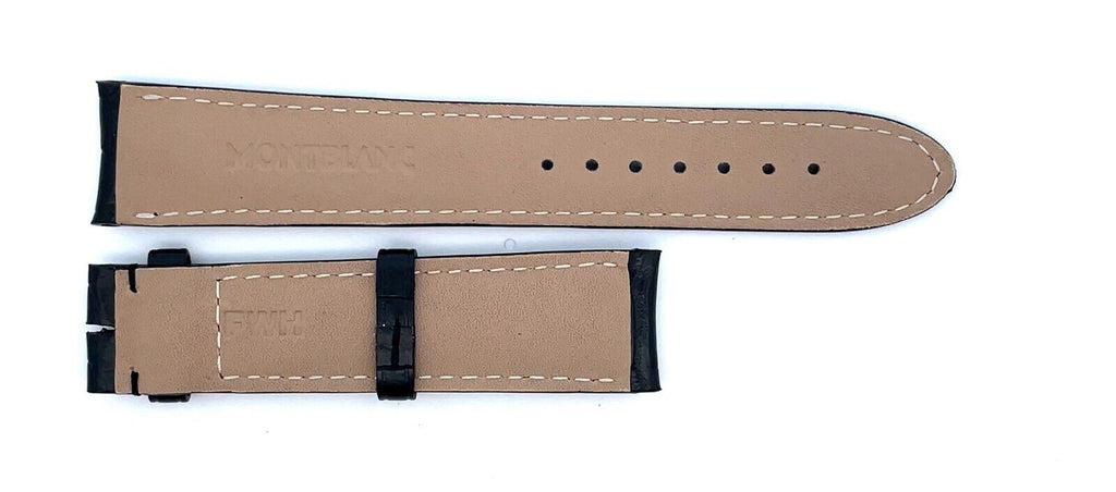 Montblanc Men's 19mm x 17mm Black Alligator Leather Watch Band FWH