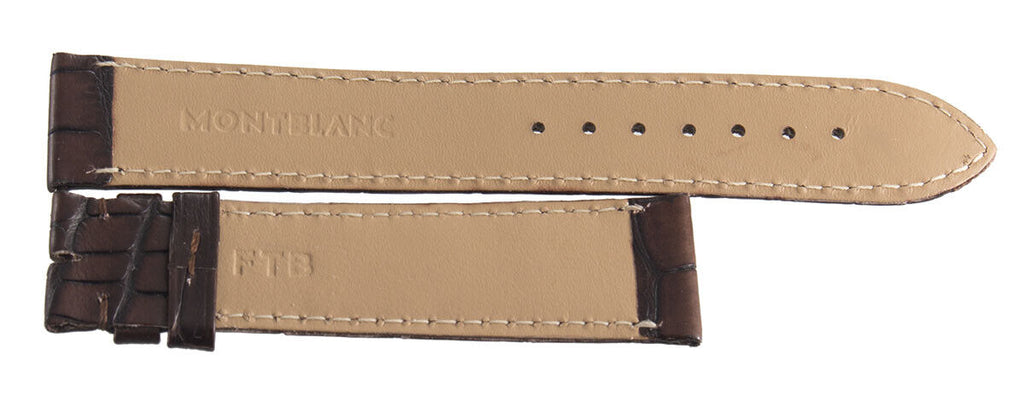 Montblanc Men's 19mm x 17mm Brown Alligator Leather Watch Band Strap FTB