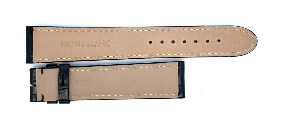 Montblanc Men's 19mm x 17mm Black Alligator Leather Watch Band FSB