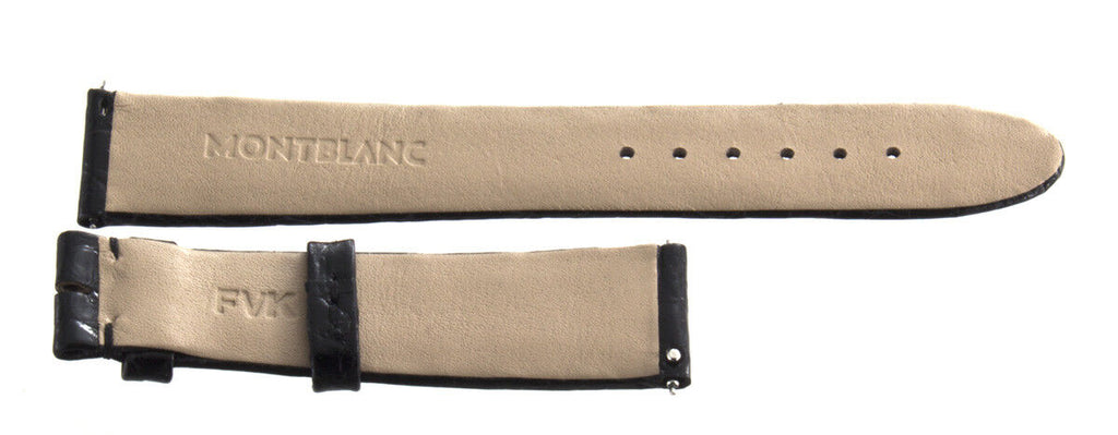 Montblanc Men's 17mm x 15mm Black Alligator Leather Watch Band Strap FVK