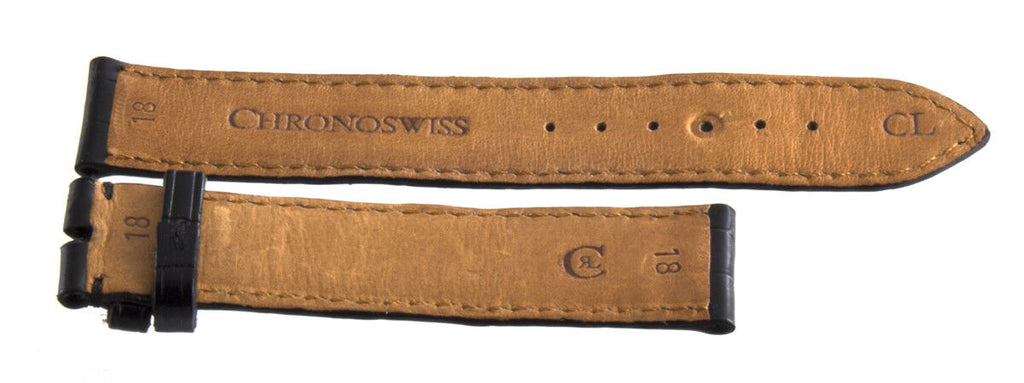 Chronoswiss 18mm x 18mm Black Alligator Leather Watch Band CL
