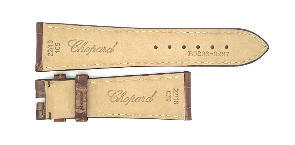 Chopard 22mm x 18mm Brown Glossy Alligator Watch Band Strap B0208-0297