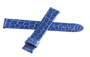 Montblanc Womens 14mm x 13mm Shiny Blue Alligator Leather Watch Band Strap FZE