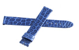 Montblanc Womens 14mm x 13mm Shiny Blue Alligator Leather Watch Band Strap FZE