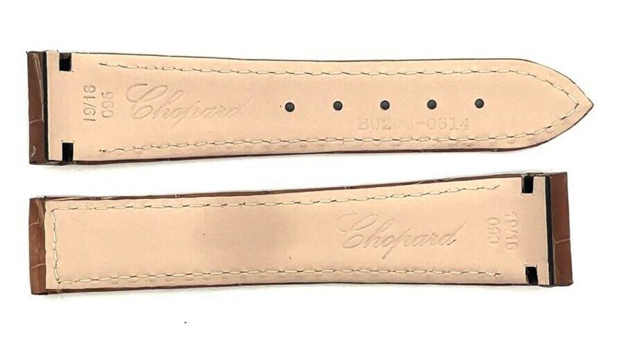 Chopard 18mm x 16mm Light Brown Shiny Alligator Watch Band 105/070 B0208-0614