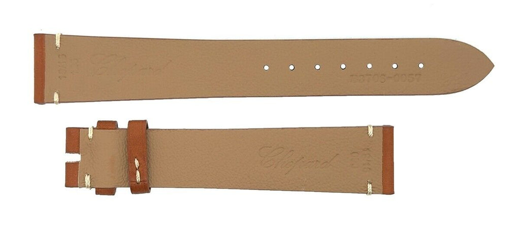 Chopard 19mm x 16mm Brown Genuine Leather Men's Watch Band Strap 125/90