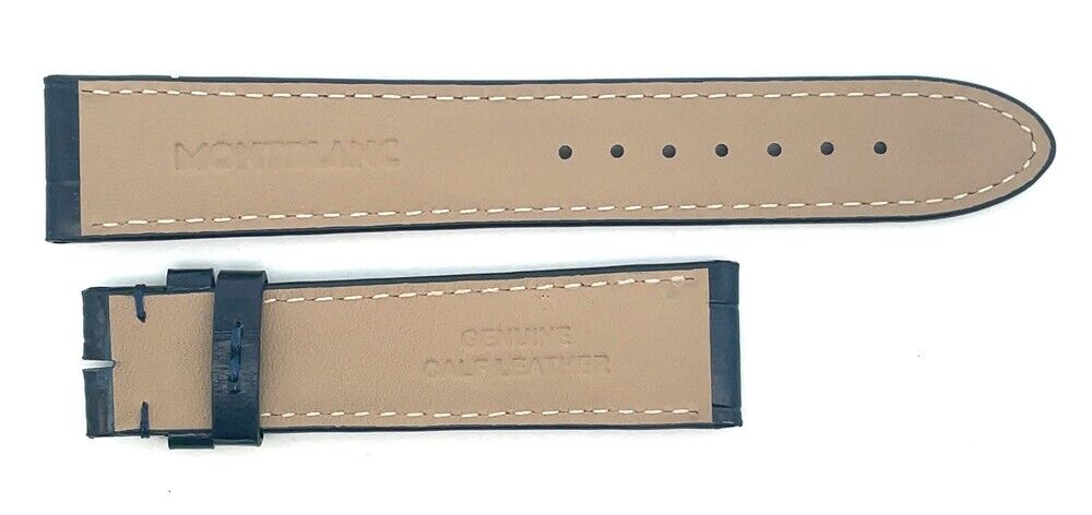 Montblanc Men's 19mm x 17mm  Blue Alligator Leather Watch Band FBK