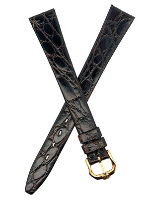 Raymond Weil 13mm Dark Brown Women's Watch Band With Gold Buckle