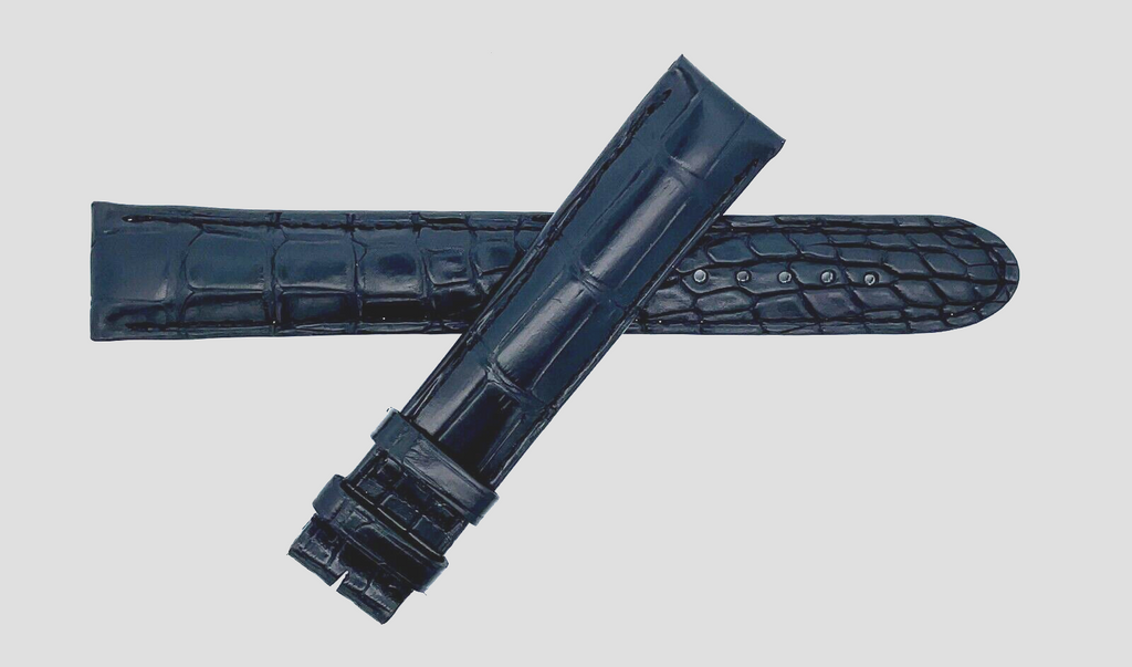 Montblanc Men's 19mm x 17mm Black Alligator Leather Watch Band FTB LARGE