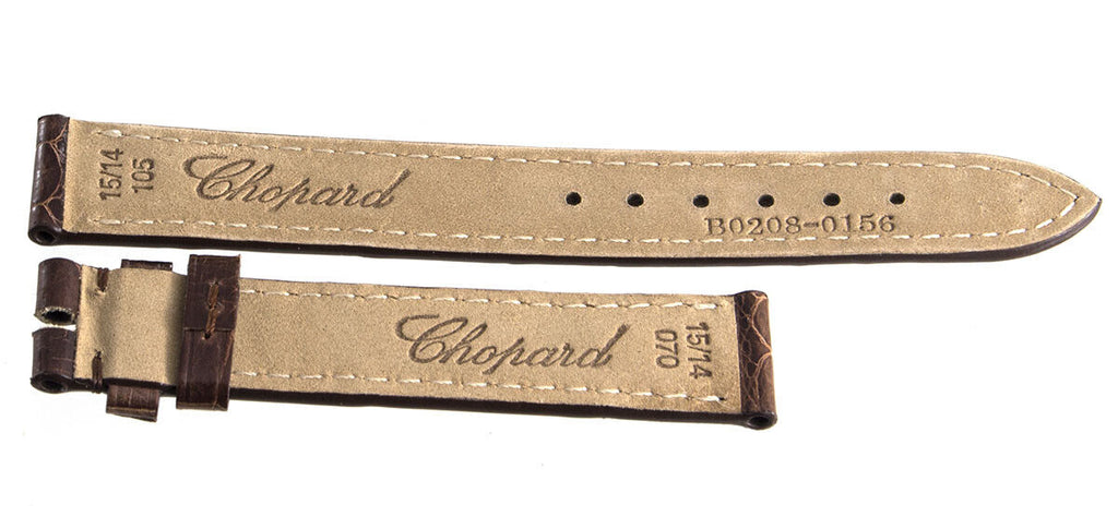 Genuine Chopard 15mm x 14mm Brown Alligator Watch Band Strap 105 B0208-0156