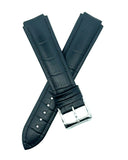 Raymond Weil 20mm Black Alligator Leather Watch Band Strap W/ Silver Tone Buckle