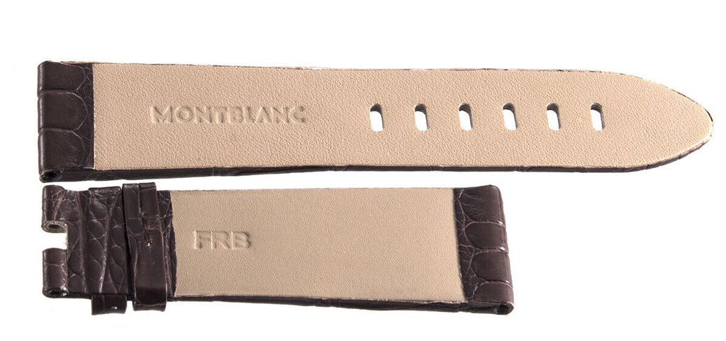 Montblanc Men's 22mm x 20mm Brown Alligator Leather Watch Band Strap FRB