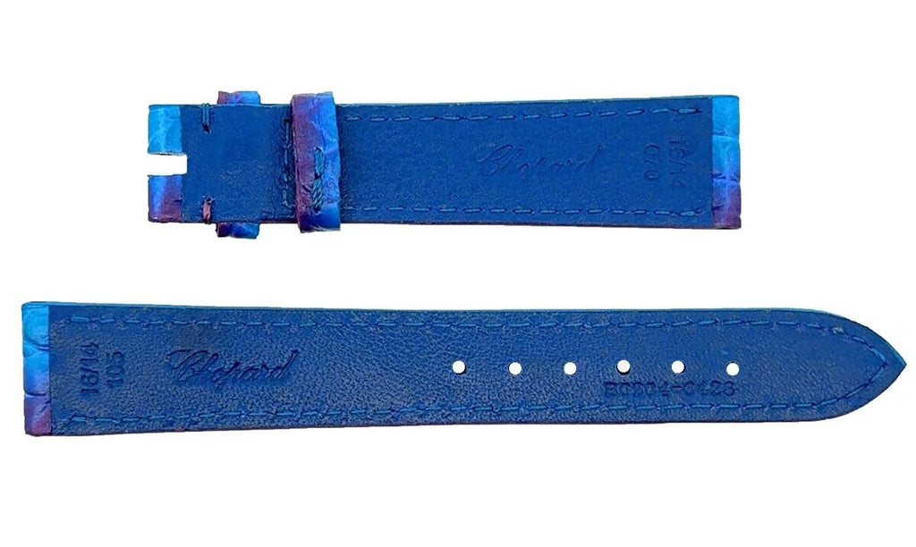 Chopard 16mm x 14mm Blue Alligator Women's Watch Band Strap 105/70