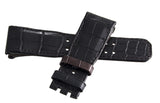Jaeger LeCoultre Men's 25mm x 22mm Black & Brown Alligator Leather Watch Band