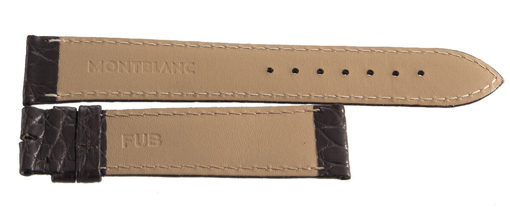 Montblanc Men's 19mm x 17mm Dark Brown Alligator Leather Watch Band Strap FUB