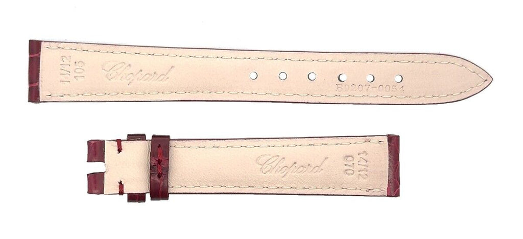 Chopard 14mm x 12mm Burgundy Alligator Leather Watch Band Strap 105/70