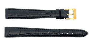 Raymond Weil 13mm x 10mm Black Leather  Gold Buckle Watch Band