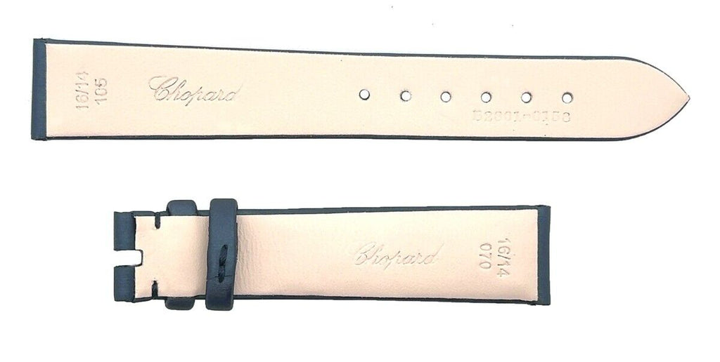 Chopard 16mm x 14mm Navy Blue Satin Watch Band Strap 105/70