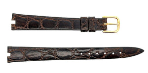 Raymond Weil 13mm Women's Dark Brown Leather Watch Band Gold Buckle