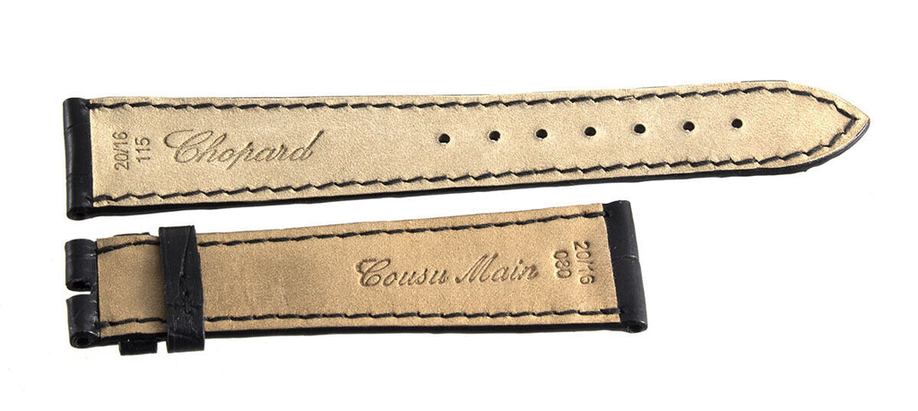 Genuine Chopard 20mm x 16mm Black Alligator Watch Band 080