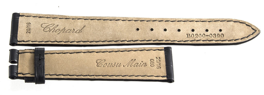 Genuine Chopard 20mm x 16mm Black Alligator Watch Band Strap 080 B0200-0390