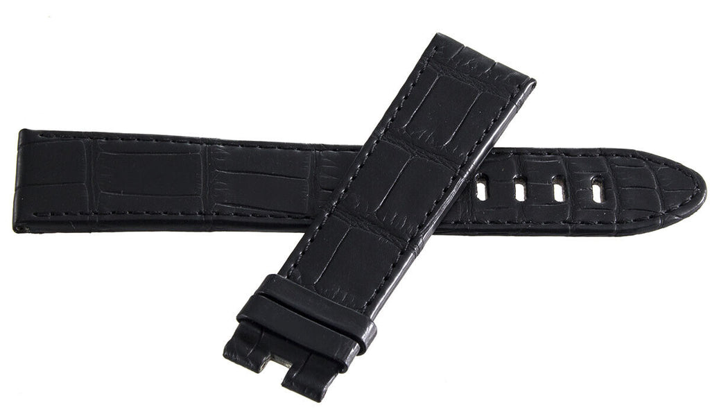 Montblanc Men's 22mm x 20mm Black Alligator Leather Watch Band Strap FQK