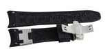 Aqua Master 26mm Black Rubber Watch Band Strap W/Silver Buckle