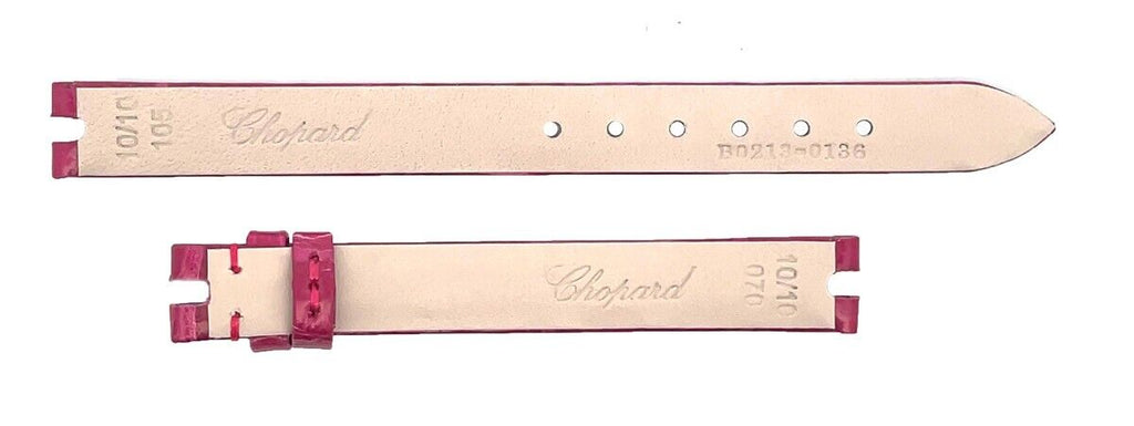 Chopard 10mm x 10mm Hot Red Alligator Women's Watch Band 105/70