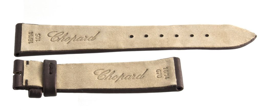 New Chopard 16mm x 14mm Brown Satin Watch Band Strap 105