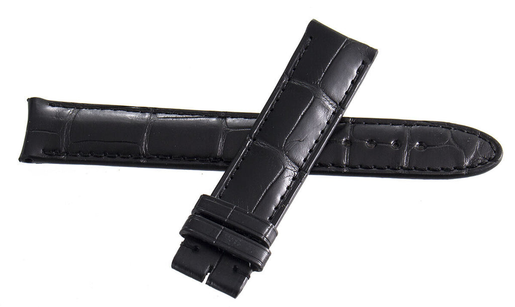 Montblanc Men's 18mm x 17mm Black Alligator Leather Watch Band FVB