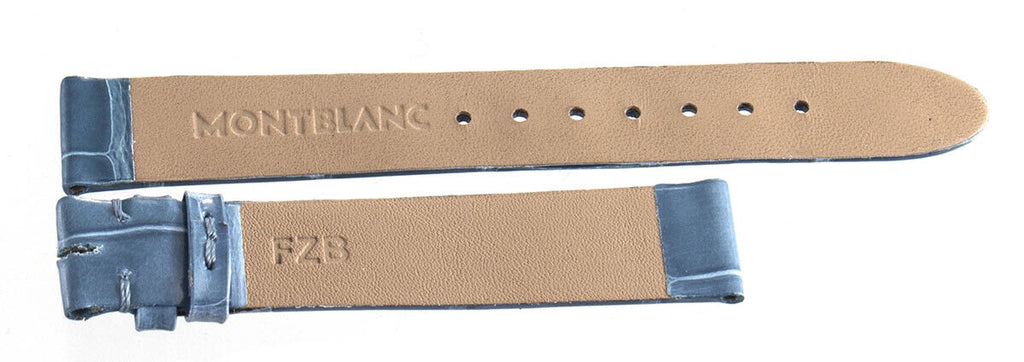 Montblanc Womens 14mm x 13mm Blue Alligator Leather Watch Band Strap FZB