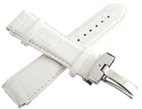Genuine Techno Master 22mm White Leather Watch Band Strap