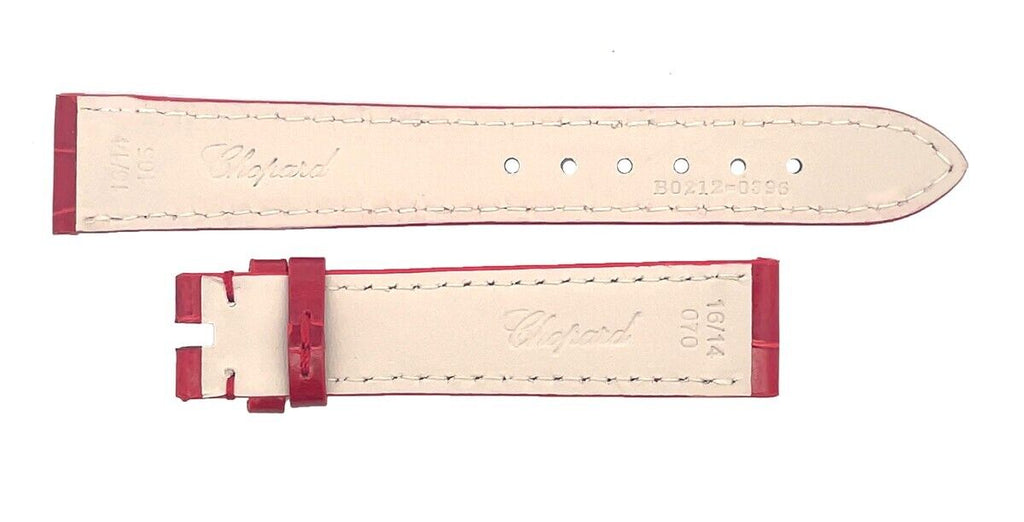 Chopard 16mm x 14mm Shiny Red Alligator Watch Band 105/70