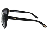 Tom Ford Malin Sunglasses Shinny Black Frame Gradient Lens FT230 01B 61-13 135