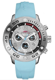 HELIX Mens Okto Chrono Swiss 100M Divers Blue Rubber Watch