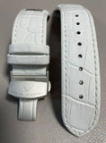 Aqua Master Mens 26mm White Leather White Buckle El Russo Watch Band