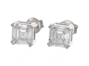 6mm Sterling Silver CZ Stone Stud Earrings
