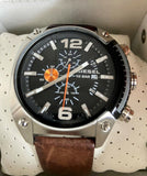 Diesel Men's Black Dial Brown Leather Band Quartz Watch DZ4204