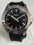 FOSSIL AM4443 Retro Traveler Black Dial Stainless Steel Men's Watch