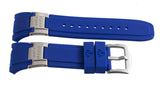 Aqua Master 28mm Blue Rubber Watch Band Strap W/Silver Buckle