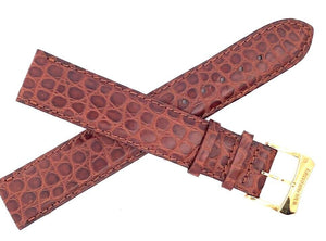 Raymond Weil 19mm x 16mm Brown Alligator Leather Band With Gold Buckle