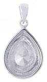 925 Sterling Silver White Cubic Zirconia Teardrop Shape Pendant