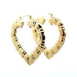 Gold tone Women's Heart Hoops Earrings