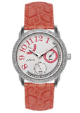 Aqua Master Women's White Dial Pink Leather Band .24ct. Diamonds Watch W#117